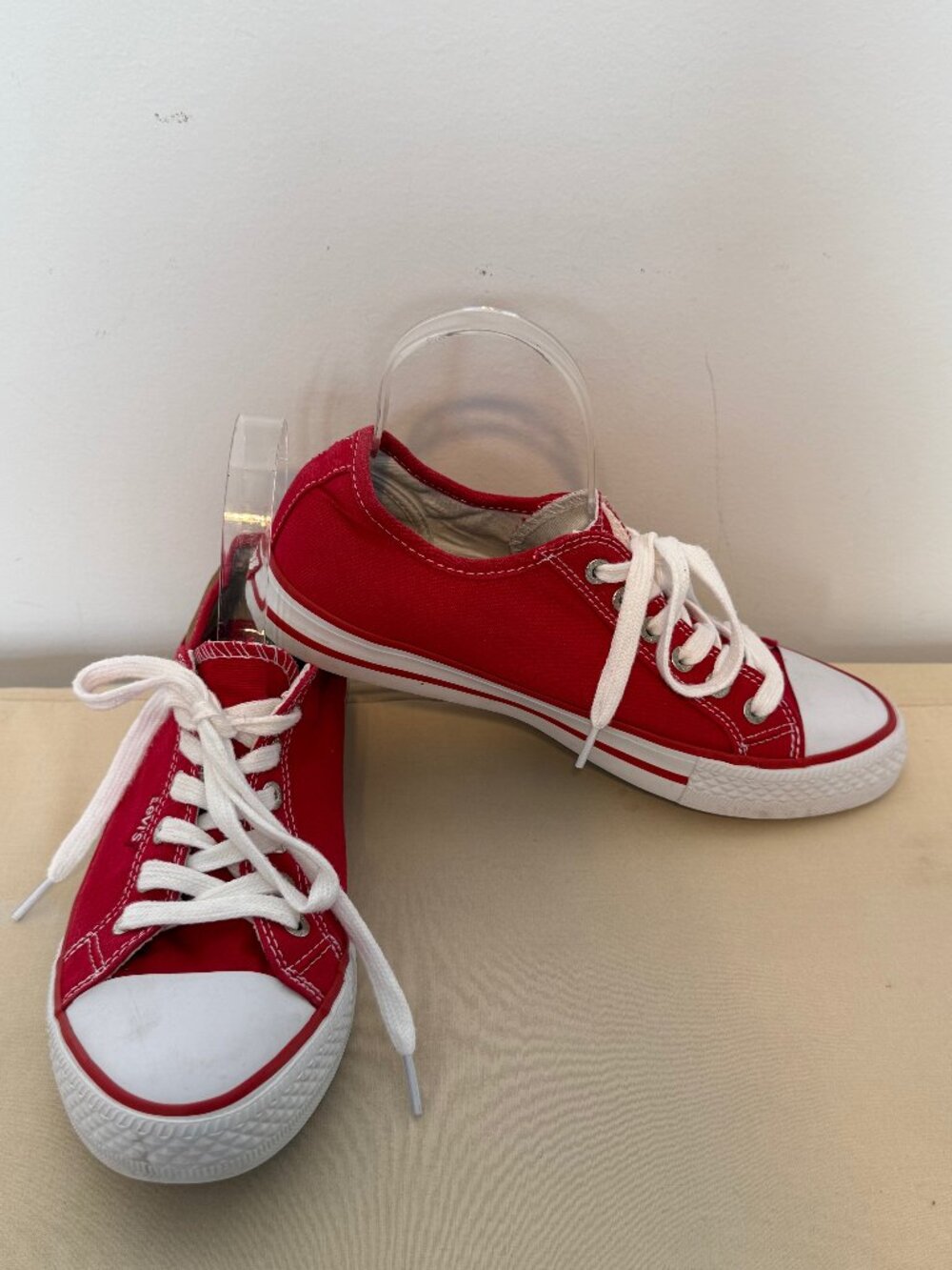Levi Strauss & Co. Red & WHite Tennis Shoes Size 8